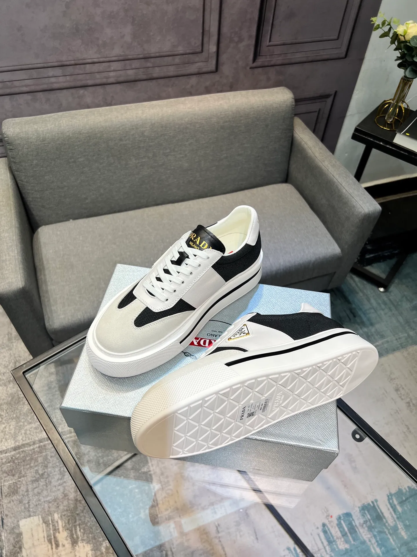 Men's shoes 💰580 [PRADA] Men's shoes are popular in the counter, the official website is synchronized, 1 high-quality shipment ✔️ Original frosted cowhide + cowhide lining, 1🆚1 replica, original sole, 38-45 (45 customized, non-refundable)